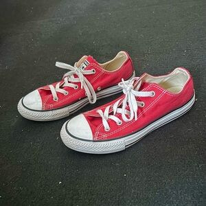 Converse Red Canvas Sneakers with White Accents